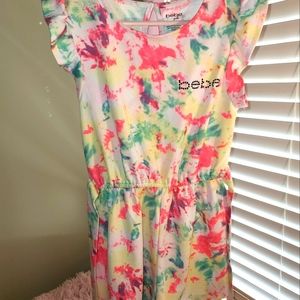 Bright tie-dyed bebe jumpsuit